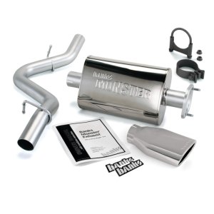 Jeep Wrangler Performance Exhaust - Single Rear Exit - Banks Power - Monster - Chrome - `04-`06
